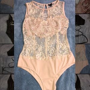 See-Thru Rose One Piece Blouse